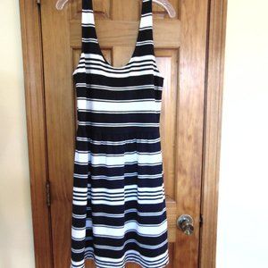 J. Crew Women's Sleeveless Scoop Neck Knit Dress Navy.White Stripes SZ L